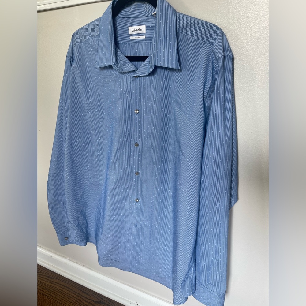Calvin Klein mens slim fit dress shirt XL 17 17 1/2